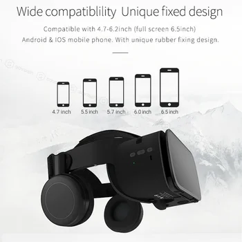 BOBO VR Z6 Brezžična tehnologija Bluetooth Očala 3D Navidezna Resničnost, za Pametni telefon Čelada Stereo VR Slušalke Karton Za iPhone Android