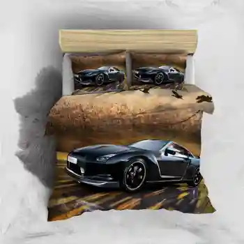 3D tekstil Doma fantje posteljnina nabor rjuhe kritje nastavite in pillowcases 2/3pcs otroške posteljnine komplet Risanka športni avto