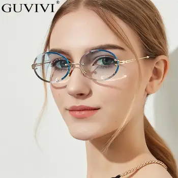 Steampunk Okrogla Sončna Očala Ženske Vintage Sončna Očala Moških Retro Rimless Ovalne Sončna Očala Blagovne Znamke Oblikovalec Razkošje Očala Očala