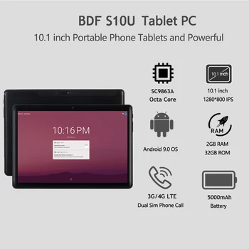 BDF Android Tableta 10 Inch 2 GB RAM, 32 GB ROM Tablet Pc Android 9.0 Jedro Octa 4G Omrežja 1280*800 IPS Планшеты Tablet 10 Pulgadas